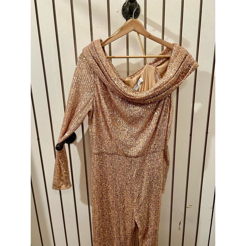 Mac Duggal Gold Sequin Mini Dress